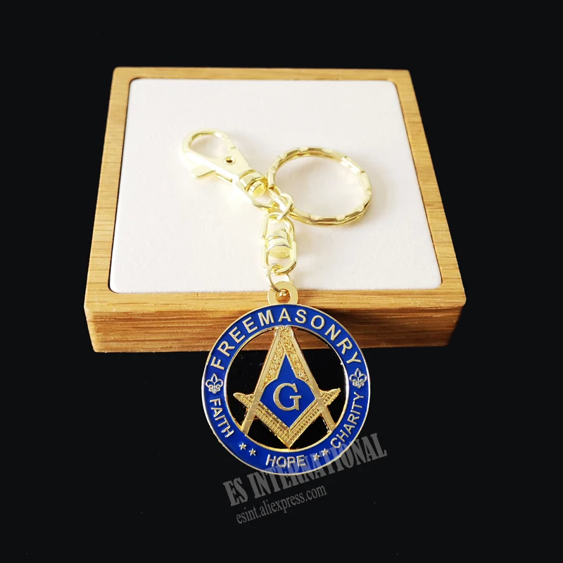 Брелок для ключей Masonic Изысканный аксессуар с кольцом синий значок Вера надежды