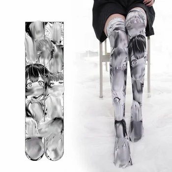 Japanese Anime Printing Cute Over-knee Stockings Velvet Women Girls Stockings Easy Match Gray
Japanese Anime Printing Cute Over-knee Stockings Velvet Women Girls Stockings Easy Match Gray
