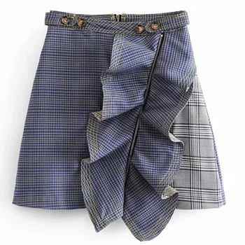 2020 Spring Women’s Ladies A-line Skirt Front Button High Waist Simple Plaid Skirt Women‘s Short Leisure Skirt
2020 Spring Women’s Ladies A-line Skirt Front Button High Waist Simple Plaid Skirt Women‘s Short Leisure Skirt