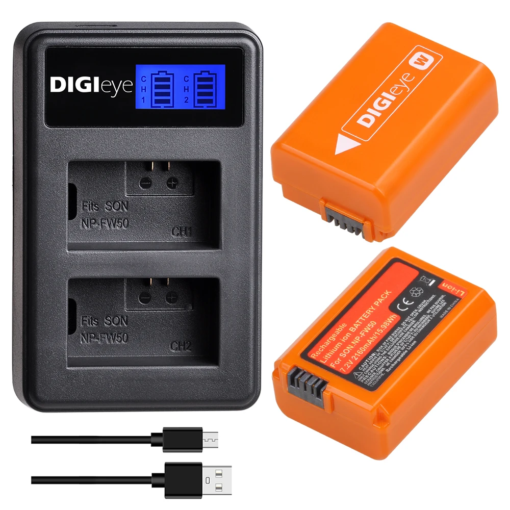 2pcs 2160mAh Battery + LCD Dual Charger for NP-FW50 NPFW50 and Sony A6000 A6400 A6500 A6300 A7 A7II A7RII A7SII A7S A7R RX10
2pcs 2160mAh Battery + LCD Dual Charger for NP-FW50 NPFW50 and Sony A6000 A6400 A6500 A6300 A7 A7II A7RII A7SII A7S A7R RX10