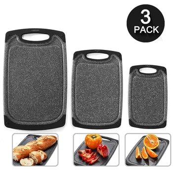 Cutting Board Set for Kitchen Multiple 3-Sizes Chopping Boards BPA Juice Grooves, Easy Grip Handle Black Cutting Boards
Cutting Board Set for Kitchen Multiple 3-Sizes Chopping Boards BPA Juice Grooves, Easy Grip Handle Black Cutting Boards