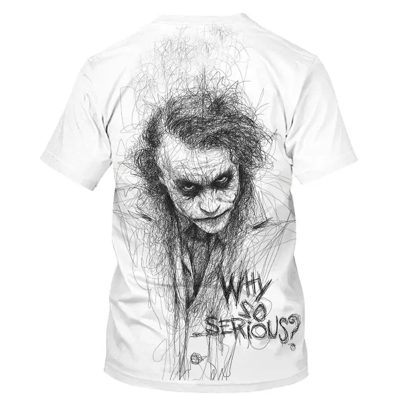 Summer 2020 white all-match 3D printed T-shirt men's all-match clown casual men's and women's T-shirts Fun and interesting T-shi