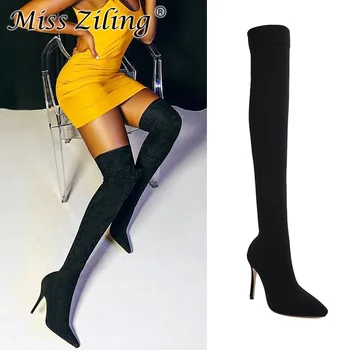 knee-high boots season pointed elastic cloth high heel socks women's boots
knee-high boots season pointed elastic cloth high heel socks women's boots