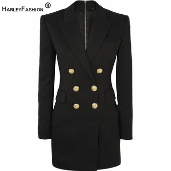 HarleyFashion Luxury Fall Spring Women Casual Bling Bling Double Breast Buttons Straight Notched Dress Dresses with sequins
HarleyFashion Luxury Fall Spring Women Casual Bling Bling Double Breast Buttons Straight Notched Dress Dresses with sequins