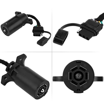 6-24V 7 to 4 Pin Trailer Plug Adapter Blade Round Socket Connector Converter with weatherproof dust cover for Caravan Towbar
6-24V 7 to 4 Pin Trailer Plug Adapter Blade Round Socket Connector Converter with weatherproof dust cover for Caravan Towbar