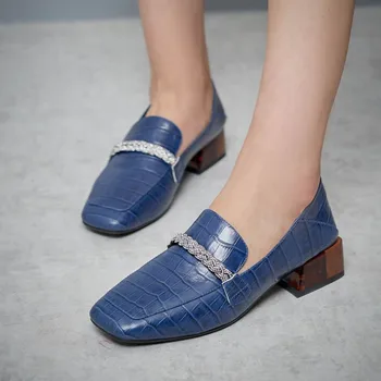 MLJUESE 2020 women pumps autumn spring soft cow leather square toe blue color crystal high heels lady shoes size 42
MLJUESE 2020 women pumps autumn spring soft cow leather square toe blue color crystal high heels lady shoes size 42