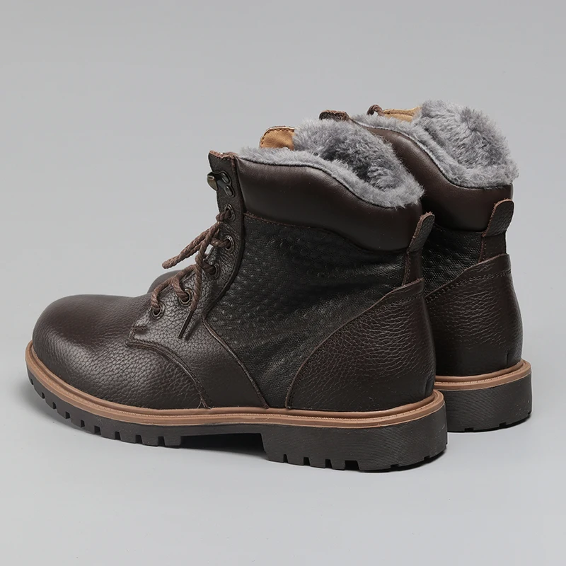 35 48 зимние мужские ботинки супер теплые ручной работы из натуральной кожи #