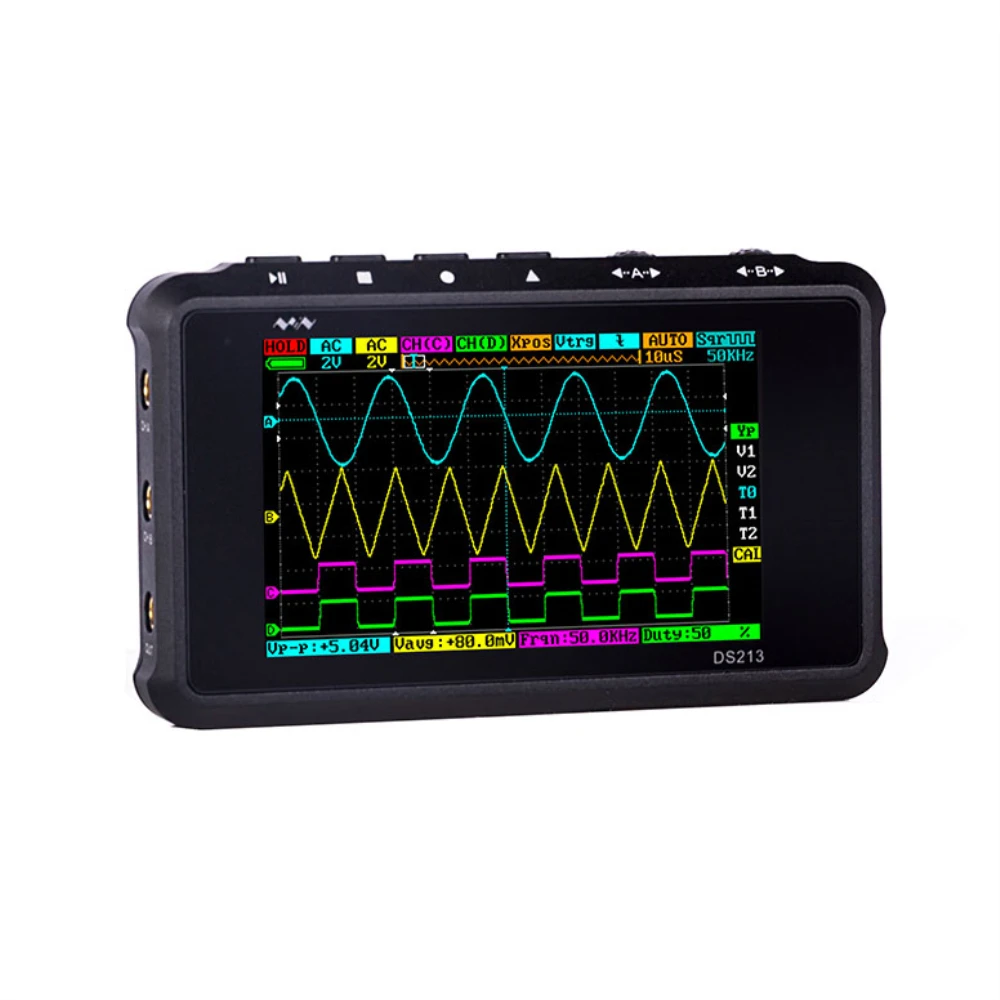 4 Channel 100MS/s MINI Nano DSO213 DS213 Professional Portable Digital Oscilloscope Digital DSO 213 DS 213 with X1 & X10 Probe
4 Channel 100MS/s MINI Nano DSO213 DS213 Professional Portable Digital Oscilloscope Digital DSO 213 DS 213 with X1 & X10 Probe