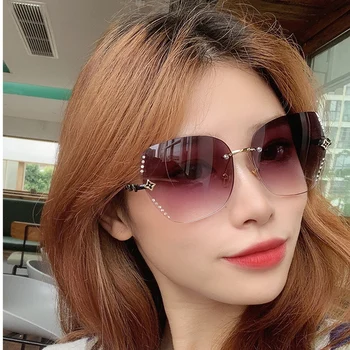 2020 Women Rimless Square Sunglasses Metal Frame Shades Fashion Luxury Rhinestone Sunglasses Female Lady Purple Eyewear UV400 
2020 Women Rimless Square Sunglasses Metal Frame Shades Fashion Luxury Rhinestone Sunglasses Female Lady Purple Eyewear UV400