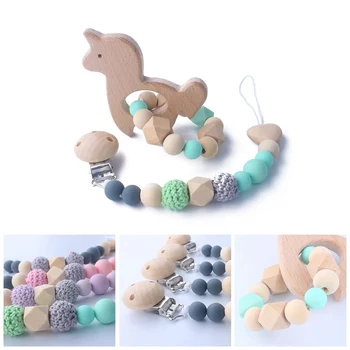 Baby Wooden Pacifier Clip Baby Silicone Pacifier Chain Teether Newborn Pacifier Chain New Arrival
Baby Wooden Pacifier Clip Baby Silicone Pacifier Chain Teether Newborn Pacifier Chain New Arrival