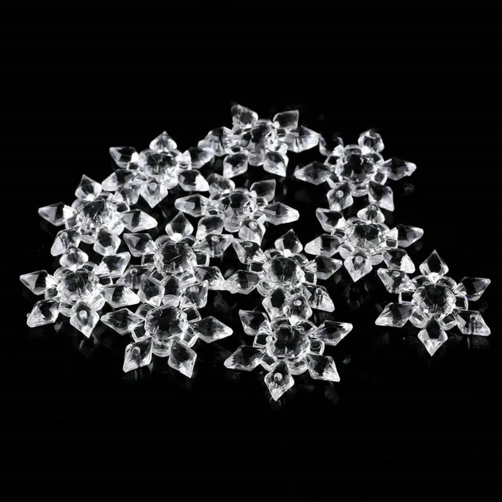 10pcs/pack christmas snowflake shape clear crystal acrylic