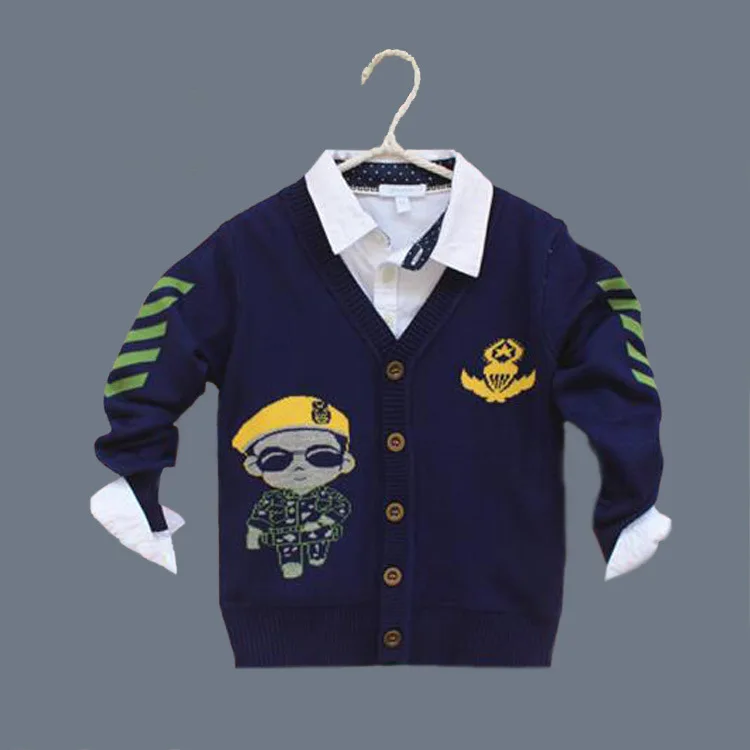 2020 Spring CHILDREN'S Sweater Cardigan Korean-style Cartoon Small Handsome Soldiers Pattern Placket Button Long Sleeve BOY'S Fa
2020 Spring CHILDREN'S Sweater Cardigan Korean-style Cartoon Small Handsome Soldiers Pattern Placket Button Long Sleeve BOY'S Fa