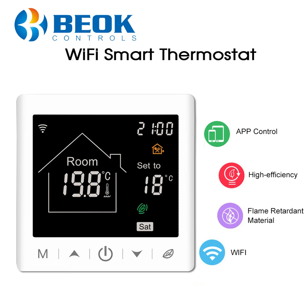 BEOK Smart Heating Thermostat WiFi Thermostat for Water Heating Floors Temperature Controller with Weekly Programmable Function
BEOK Smart Heating Thermostat WiFi Thermostat for Water Heating Floors Temperature Controller with Weekly Programmable Function