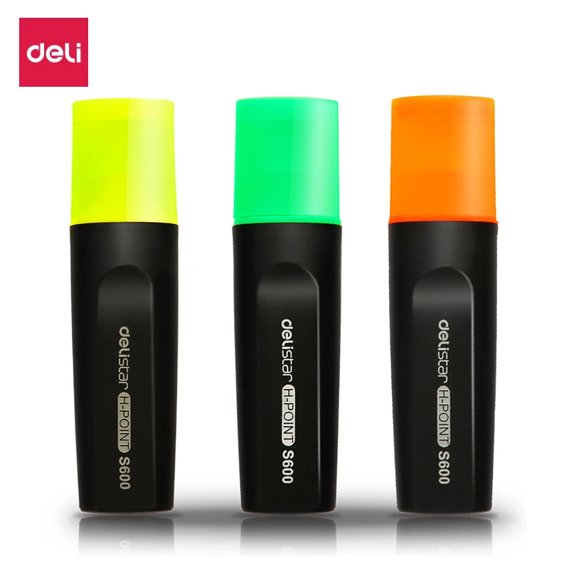 Фото Цветная маркировочная ручка флуоресцентного цвета цветов три Офисная