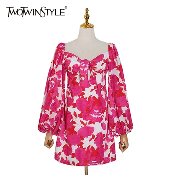 TWOTWINSTYLE Vintage Print Women Dress Square Collar Lantern Long Sleeve High Waist Hollow Out Mini Dresses Female Fashion Tide 
TWOTWINSTYLE Vintage Print Women Dress Square Collar Lantern Long Sleeve High Waist Hollow Out Mini Dresses Female Fashion Tide