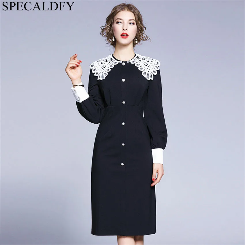 2019 Autumn Winter Dress Women long Sleeve Single Breasted Elegant Bodycon Dress Designer Runway Party Dresses Robe Femme
2019 Autumn Winter Dress Women long Sleeve Single Breasted Elegant Bodycon Dress Designer Runway Party Dresses Robe Femme