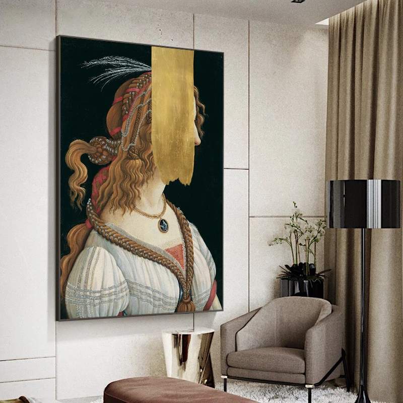 Портрет молодой женщины от Sandro Botticelli знаменитая картина настенное искусство