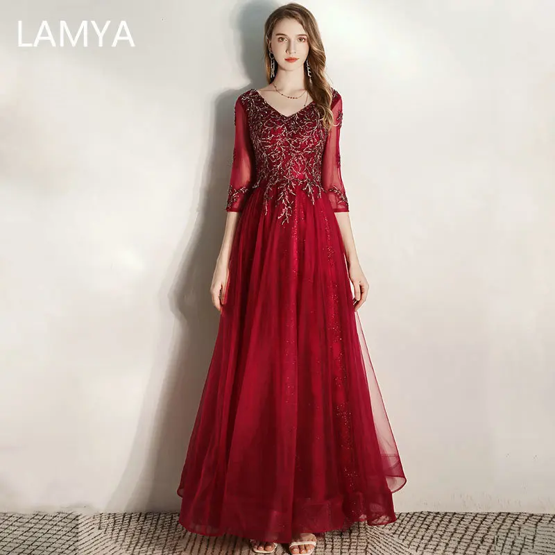 LAMYA Customized Elegant Evening Dress With Half Sleeve V Neck Sequined Beading Prom Gown Floor Length Party Gown Robe De Soiree
LAMYA Customized Elegant Evening Dress With Half Sleeve V Neck Sequined Beading Prom Gown Floor Length Party Gown Robe De Soiree