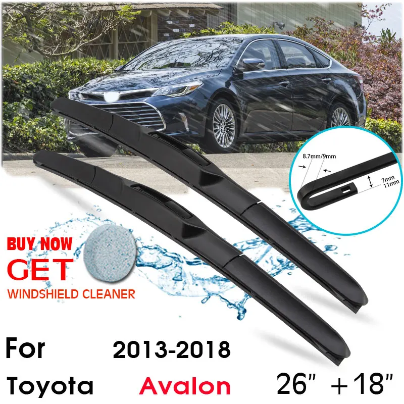 

Car Wiper Blade Front Window Windshield Rubber Silicon Refill Wipers For Toyota Avalon 2013-2018 LHD/RHD 26"+18" Car Accessories