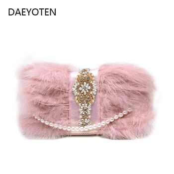 DAEYOTEN Luxury Diamonds Handbag Women Chain Evening Bags Real Turkey Feathers Leather Shoulder Bag Clutch Party Handbags ZM0461
DAEYOTEN Luxury Diamonds Handbag Women Chain Evening Bags Real Turkey Feathers Leather Shoulder Bag Clutch Party Handbags ZM0461