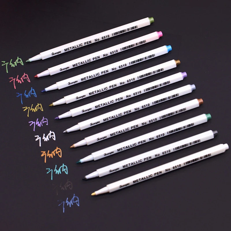 10Pcs/Set Metallic Colored Art Marker Pen Creative High Light Painting Animation Manga Sketch Graffiti Brush Stationery Supplies
10Pcs/Set Metallic Colored Art Marker Pen Creative High Light Painting Animation Manga Sketch Graffiti Brush Stationery Supplies