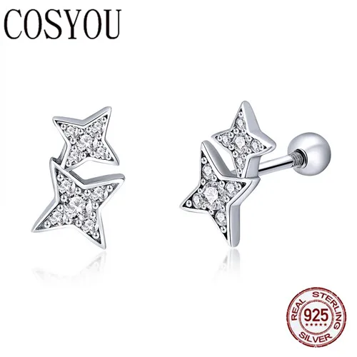 COSYOU 100% 925 Sterling Silver Sparkling Star Meteor Luminous Crystal Stud Earrings For Women Fashion Silver Jewelry SCE432
COSYOU 100% 925 Sterling Silver Sparkling Star Meteor Luminous Crystal Stud Earrings For Women Fashion Silver Jewelry SCE432