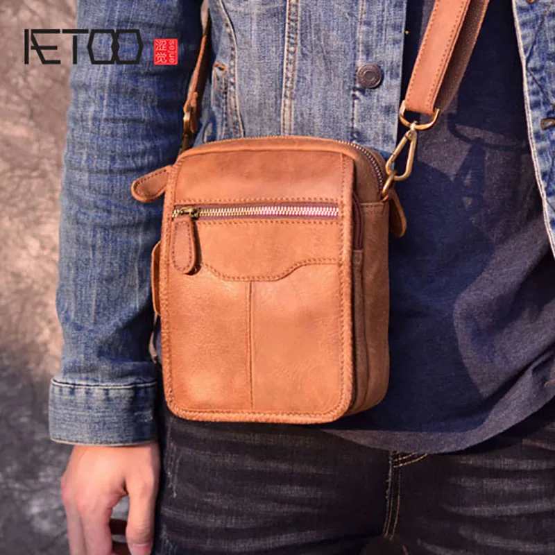 AETOO Small Genuine Cowhide Leather Men's Shoulder Bag Clutch Handbag Messenger Male Bags Crossbody Sling Tote Small Zipper
AETOO Small Genuine Cowhide Leather Men's Shoulder Bag Clutch Handbag Messenger Male Bags Crossbody Sling Tote Small Zipper