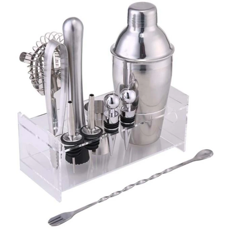 Stainless Bar Cocktail Shaker Set Barware Set Making Set with Acrylic Rack Kitchen Bar Wine Set
Stainless Bar Cocktail Shaker Set Barware Set Making Set with Acrylic Rack Kitchen Bar Wine Set