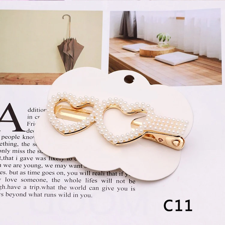 Fashion Women Elegant Pearls Hair Clips Alloy Barrettes Girls Hair Accessories Valentine's Day HairPins Hair Accessories