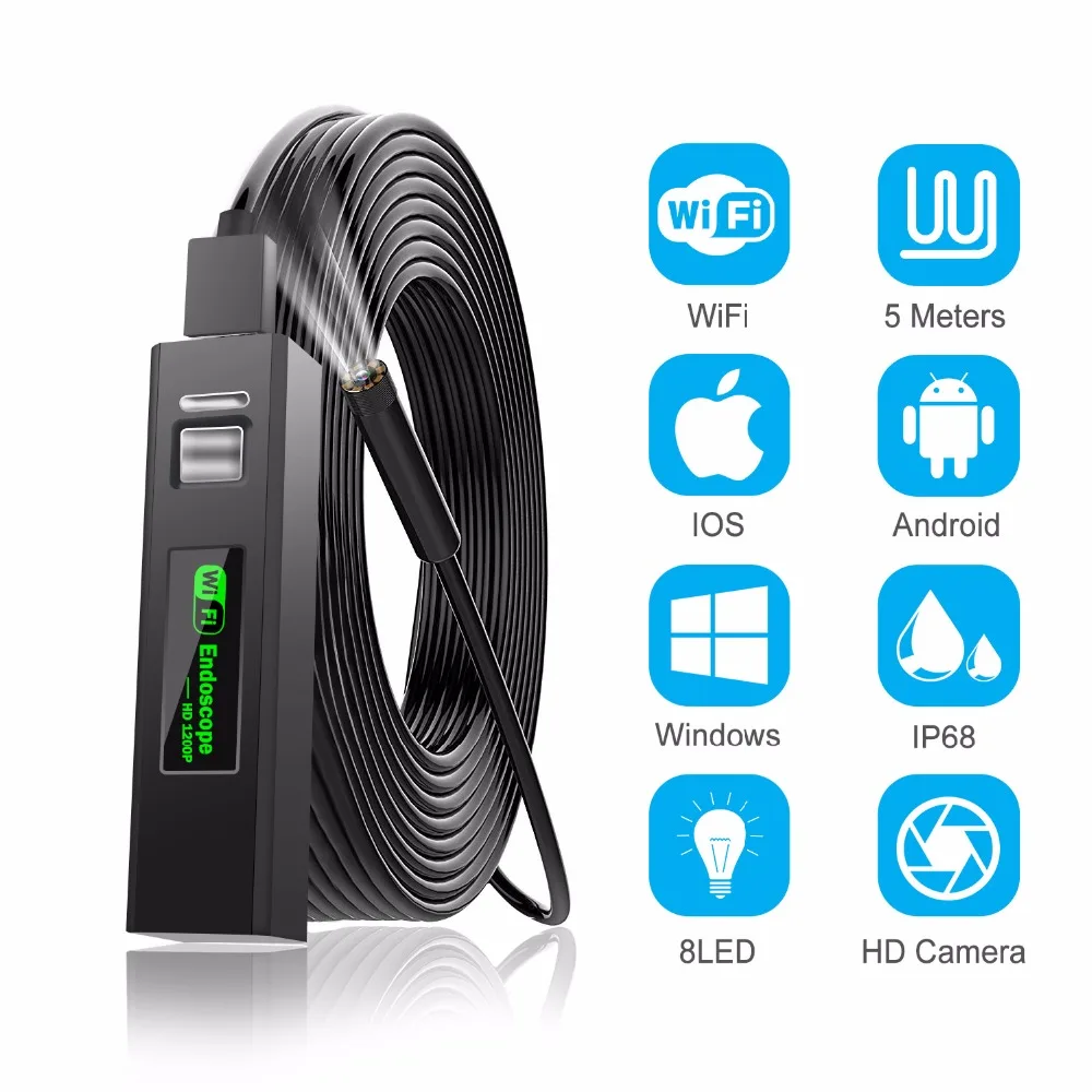 Endoscope Camera Wireless Endoscope 2.0 MP HD Borescope Rigid Snake Cable for IOS iPhone Android Samsung Smartphone PC
Endoscope Camera Wireless Endoscope 2.0 MP HD Borescope Rigid Snake Cable for IOS iPhone Android Samsung Smartphone PC
