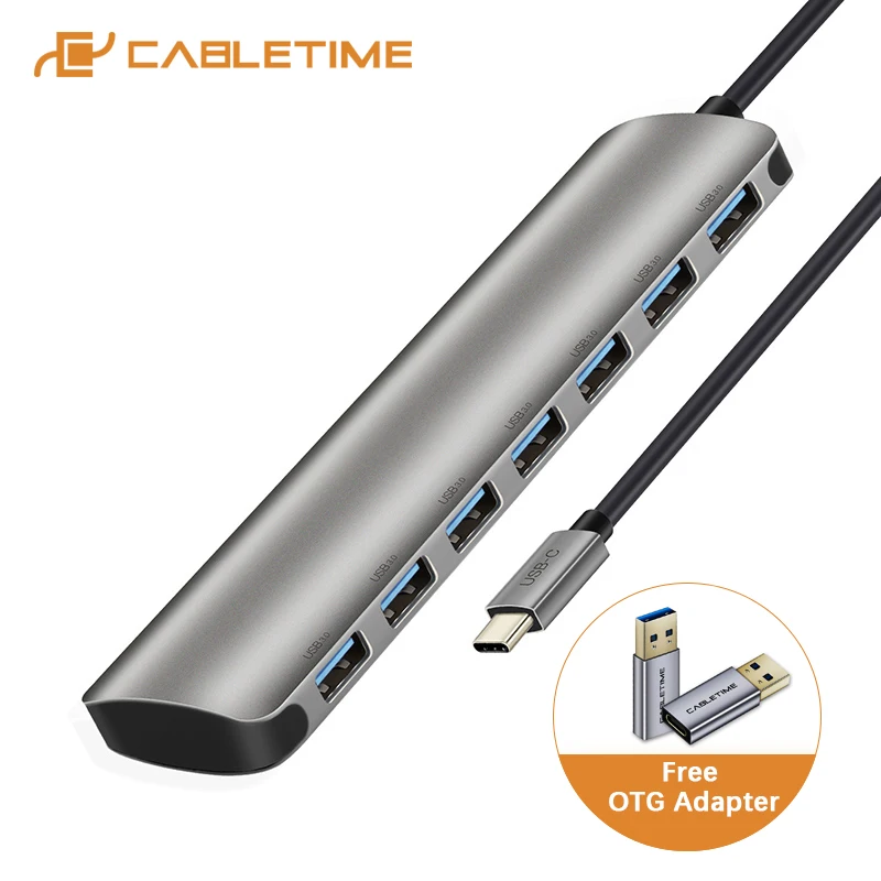 CABLETIME USB C Hub USB 3.1 Type-C to 7 in 1 USB 3.0 Hub High Speed with Power USB Type C Hub for Macbook Computer Laptop C048
CABLETIME USB C Hub USB 3.1 Type-C to 7 in 1 USB 3.0 Hub High Speed with Power USB Type C Hub for Macbook Computer Laptop C048