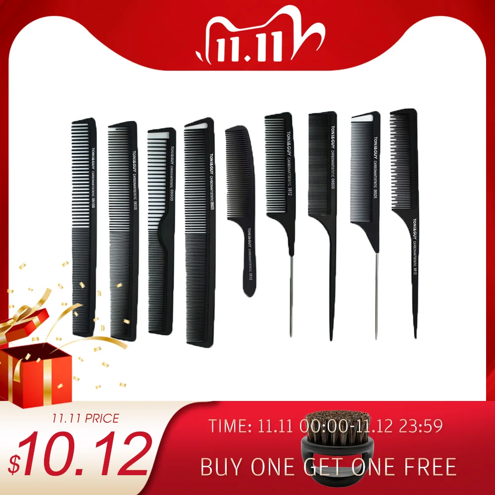 9 pcs Comb Set Profeesional Hair Cutting Carbon Comb In Different Designs, Carbon Antistatic Comb Set For Salon CT-08
9 pcs Comb Set Profeesional Hair Cutting Carbon Comb In Different Designs, Carbon Antistatic Comb Set For Salon CT-08