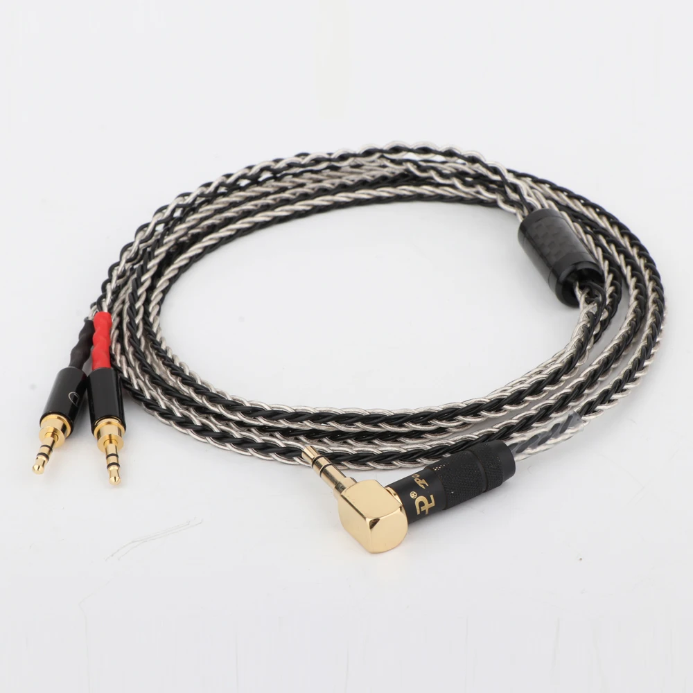 

Hifi Headphone cable 3.5mm 90 Right angled Male to Dual 2.5mm Male Compatible with Hifiman HE400S HE-400I HE-400i HE560 HE1000