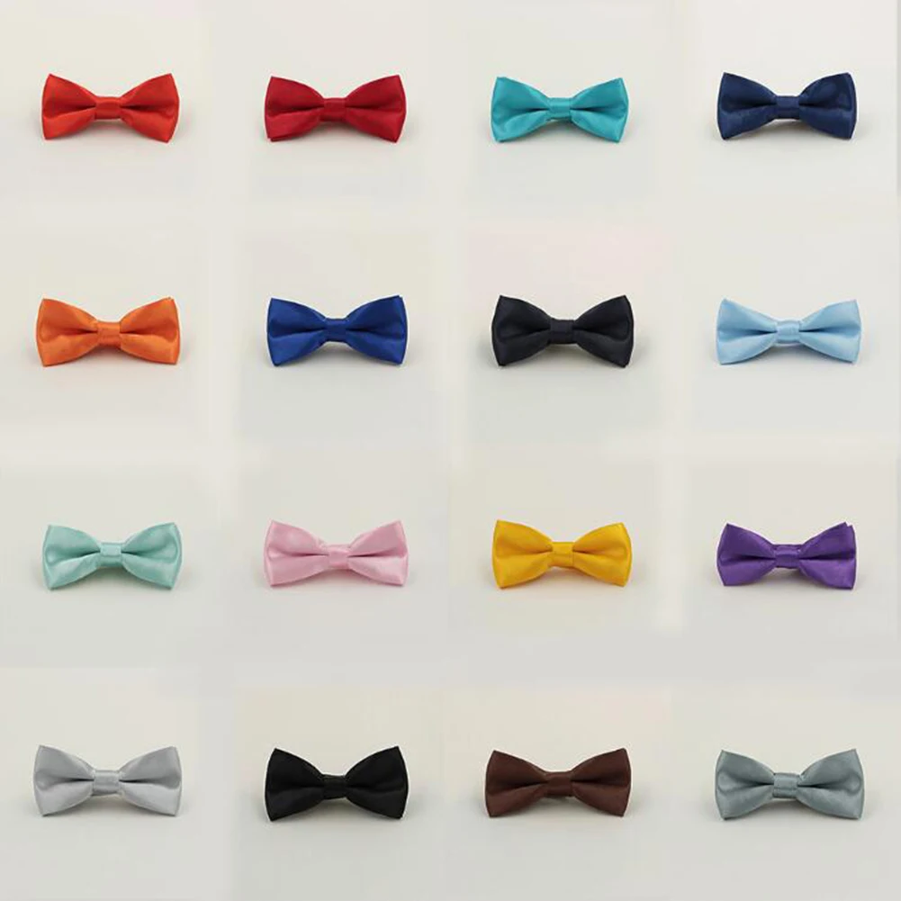 Классический Детский галстук бабочка для мальчиков и девочек модный однотонный