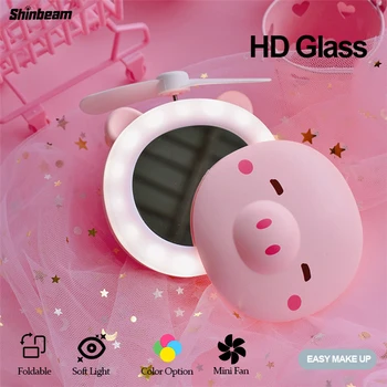 2 in 1 Girl Portable Makeup Light Kawaii Foldable Led Light Up Mirror For Makeup Lip Eyelashes Eye Shadow With Mini Fan Shinbeam
2 in 1 Girl Portable Makeup Light Kawaii Foldable Led Light Up Mirror For Makeup Lip Eyelashes Eye Shadow With Mini Fan Shinbeam