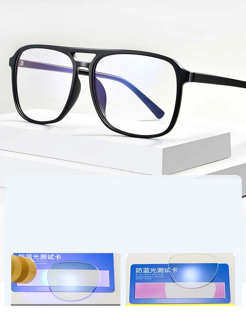 Kwadratowe gotowe okulary dla osób z krótkowzrocznością blokujące niebieskie światło duże oprawki 11 He23ec218aa604763a89b757703de861aB