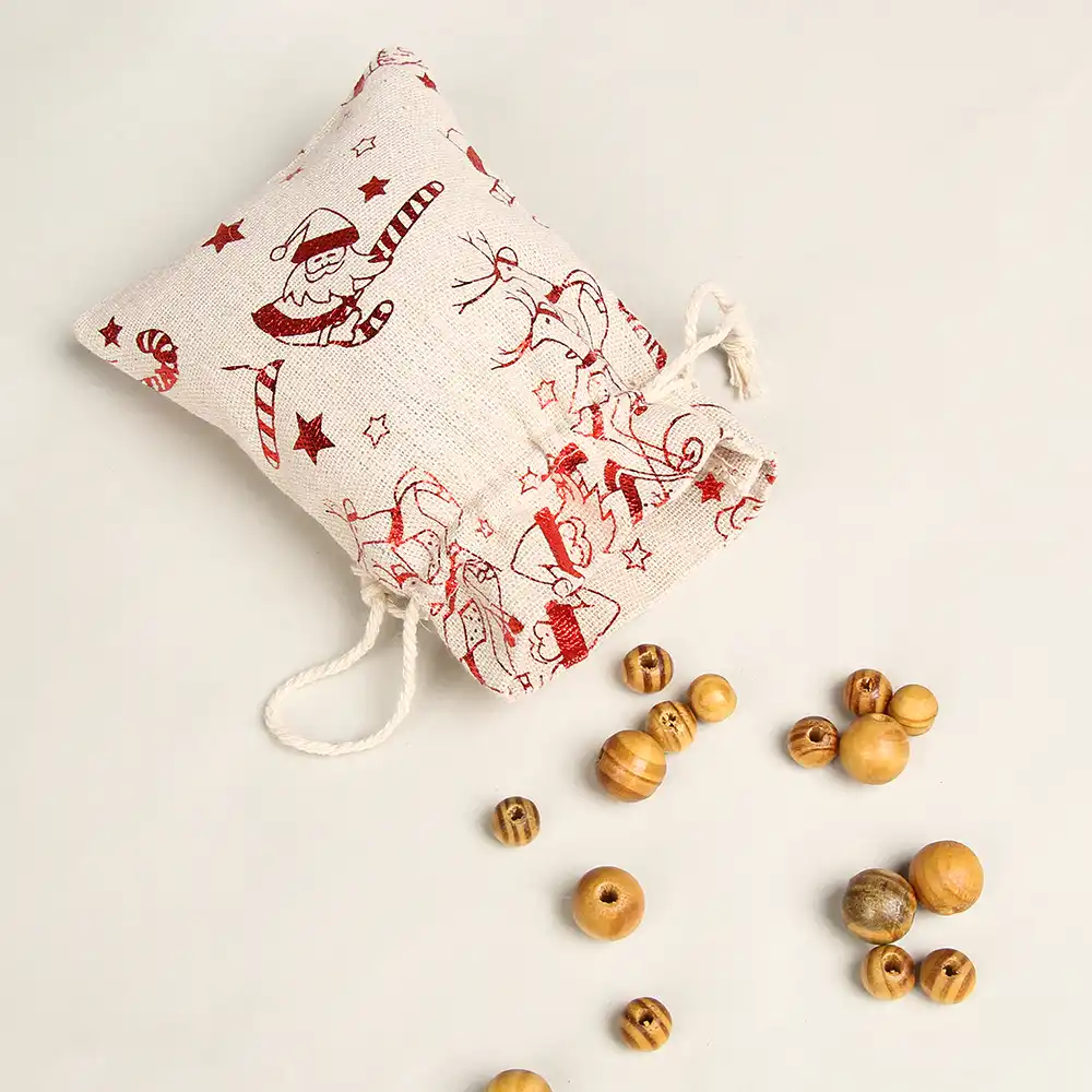 1/5pcs jute gift bags vintage natural burlap gift
