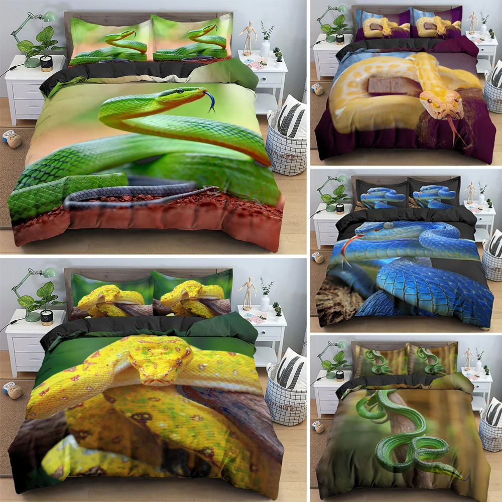 Animal Pattern Snake Bedding Set For Adult Bed Covers Single Double King Queen Size Duvet Cover Sets 2/3pcs Bedclothes
Animal Pattern Snake Bedding Set For Adult Bed Covers Single Double King Queen Size Duvet Cover Sets 2/3pcs Bedclothes