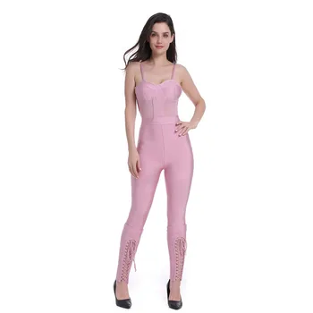 High Quality Pink Slip Fashion Rayon Bandage Jumpsuit Evening Party Cute Jumpsuit
High Quality Pink Slip Fashion Rayon Bandage Jumpsuit Evening Party Cute Jumpsuit