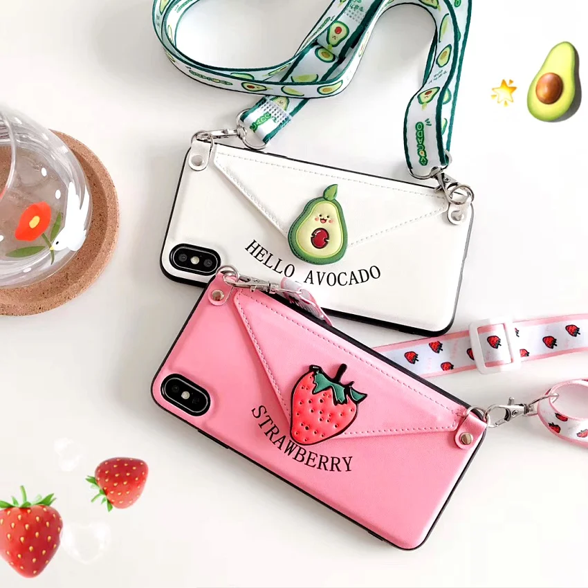 Crossbody Cell Phone Wallet Case For iphone XR 6 6s 7 8 Plus X Xs Max Strawberry PU Leather Card Slot With Shoulder Strap Cover
Crossbody Cell Phone Wallet Case For iphone XR 6 6s 7 8 Plus X Xs Max Strawberry PU Leather Card Slot With Shoulder Strap Cover