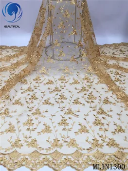 BEAUTIFICAL Embroidery Gold Lace Fabric 5 Yards Nigerian Wedding French Polyester Lace Net Tulle Laces Tissu ML1N1300
BEAUTIFICAL Embroidery Gold Lace Fabric 5 Yards Nigerian Wedding French Polyester Lace Net Tulle Laces Tissu ML1N1300