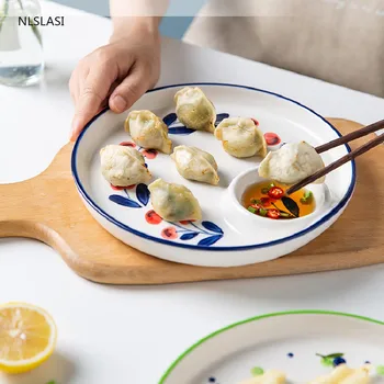 Japanese Style Retro Flower Pattern Ceramic Plate Dish Tableware Home Kitchen Dinner Dumplings Snacks Dish Kitchenware
Japanese Style Retro Flower Pattern Ceramic Plate Dish Tableware Home Kitchen Dinner Dumplings Snacks Dish Kitchenware