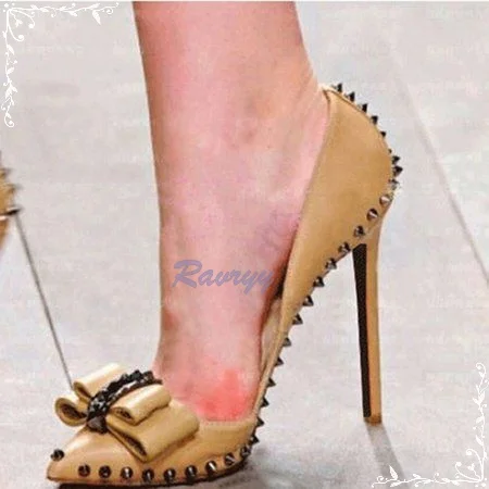 Pointed Toe Stiletto Bowknot High Heels Sexy Women's Rivet Edging High Quality Luxury Pumps 2022 New Stylish Spring Shoes
Pointed Toe Stiletto Bowknot High Heels Sexy Women's Rivet Edging High Quality Luxury Pumps 2022 New Stylish Spring Shoes