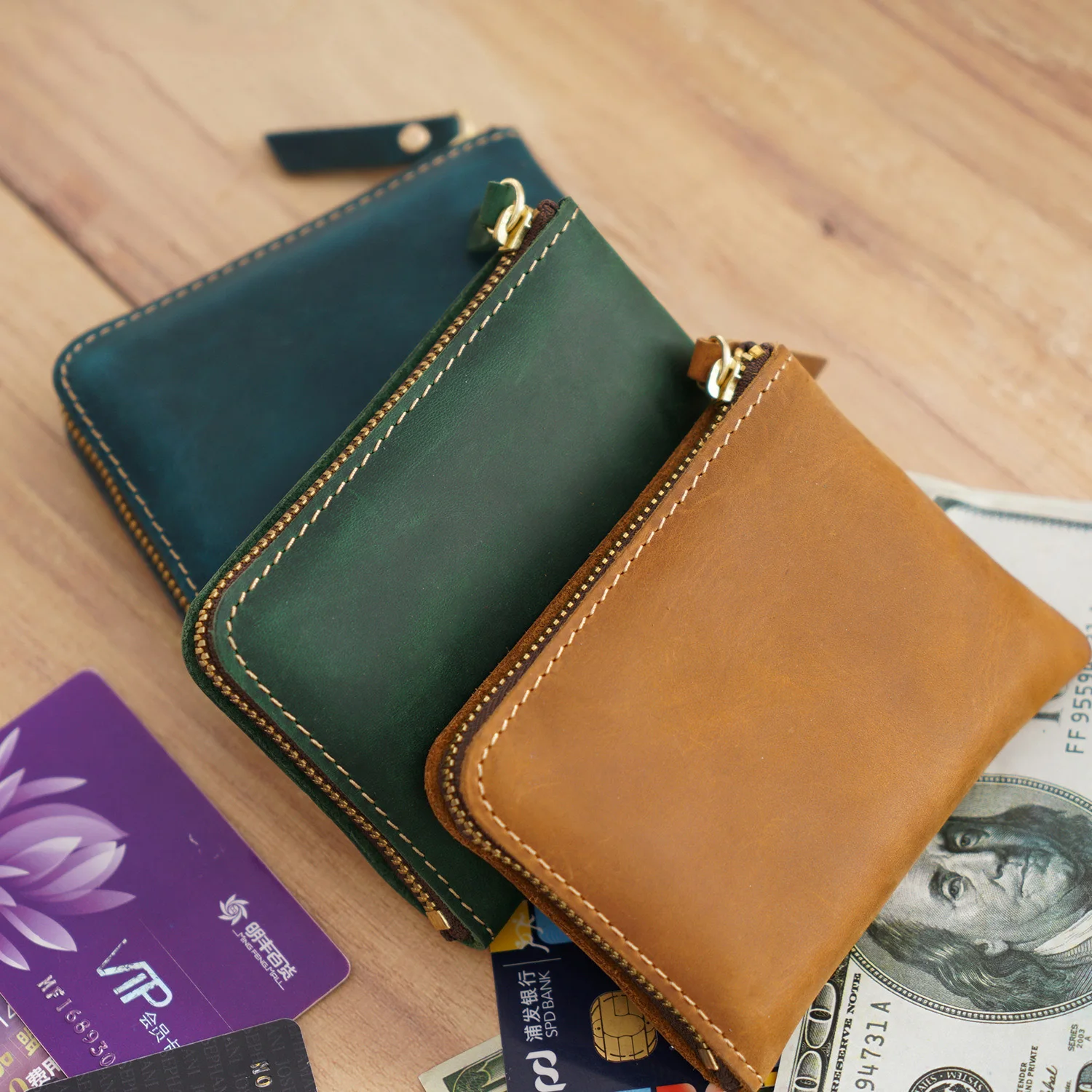 Handmade Mens Wallet Leather Genuine Short Vintage Zipper Wallet for Men Crazy Horse Leather Small Coin Pocket Money Bag
Handmade Mens Wallet Leather Genuine Short Vintage Zipper Wallet for Men Crazy Horse Leather Small Coin Pocket Money Bag