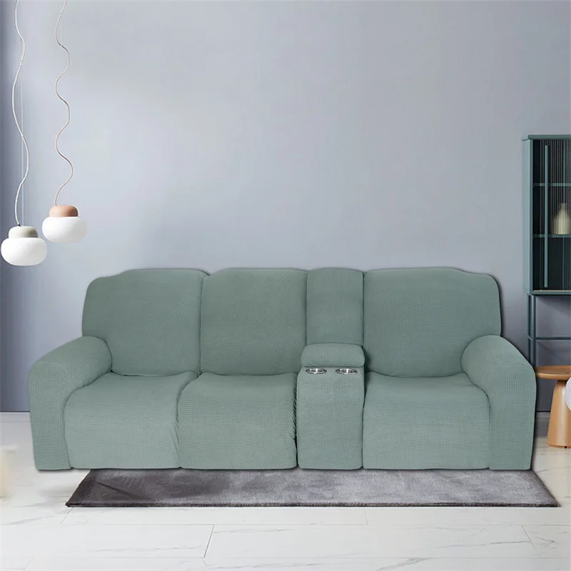 Housse extensible pour fauteuil inclinable 3 places, avec porte-gobelet, en polaire, pour salon Housse extensible pour fauteuil inclinable 3 places, avec porte-gobelet, en polaire, pour salon