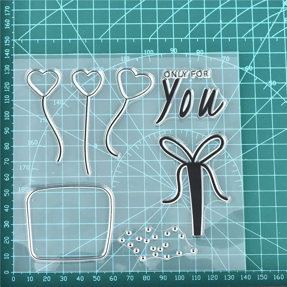 only for you letter dies heart gift box clear stamps for