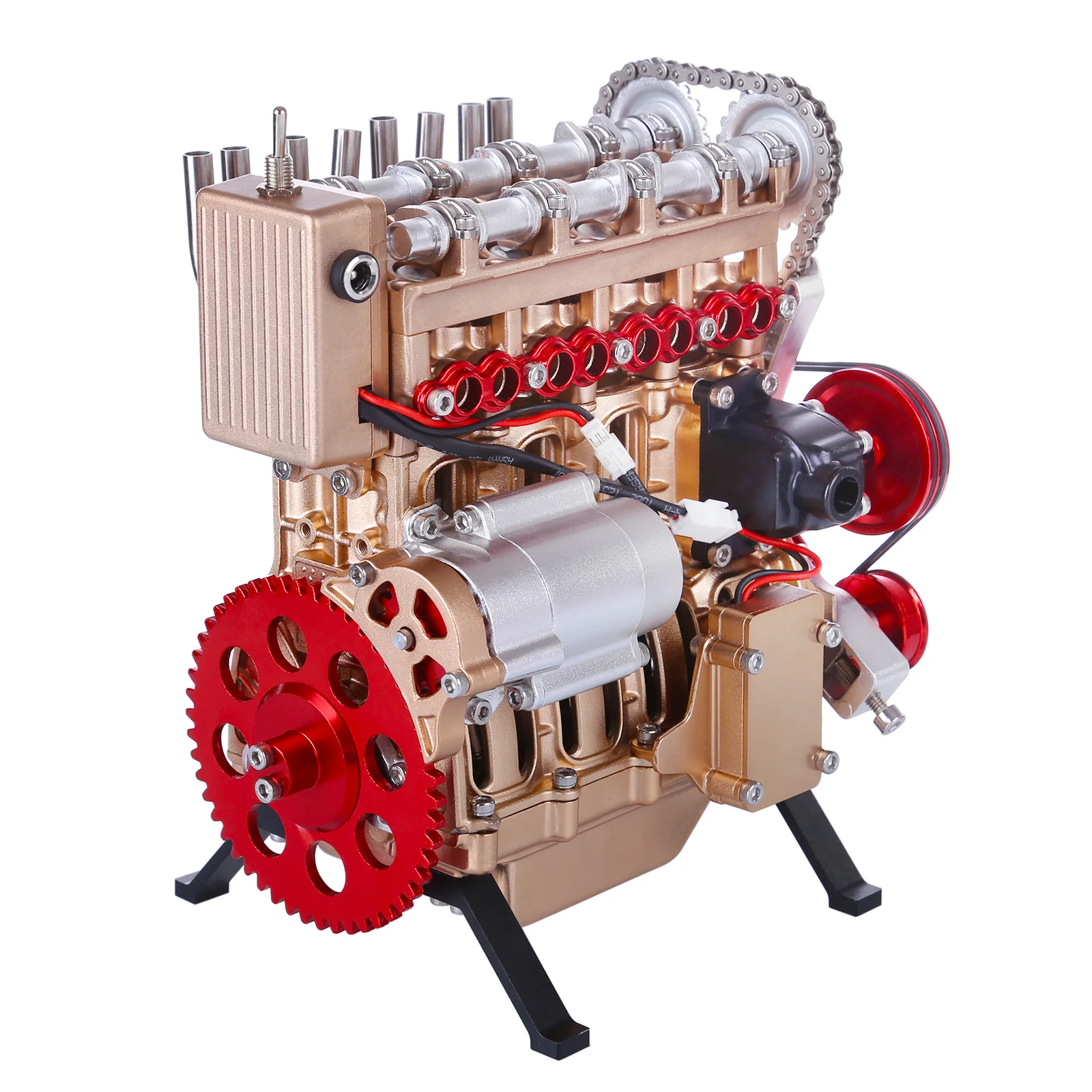 Teching Custom Mini Inline Four Cylinder Car Engine High Level Metal DIY Assembly Model Toy Christmas Gift - Luxury Gold + Red
Teching Custom Mini Inline Four Cylinder Car Engine High Level Metal DIY Assembly Model Toy Christmas Gift - Luxury Gold + Red