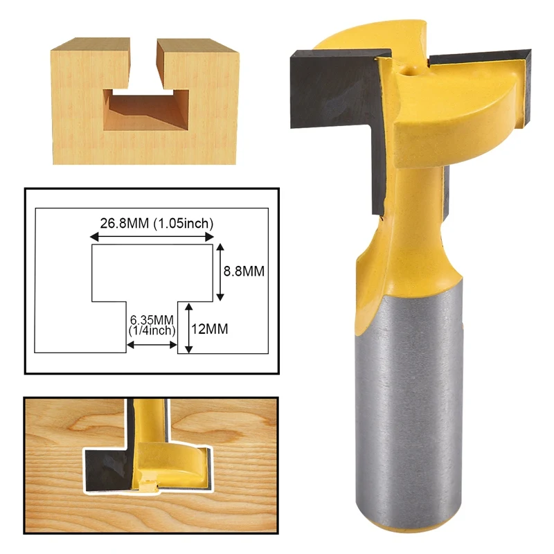 1/2 " Shank T-Slot Cutter Router Bit "T" Type Jointing & Slotting Cutter T-Track Slotting Milling Cutters Tools for Woodworking
1/2 " Shank T-Slot Cutter Router Bit "T" Type Jointing & Slotting Cutter T-Track Slotting Milling Cutters Tools for Woodworking