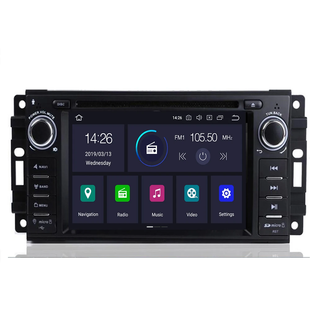 Android 10 Восьмиядерный 4 Гб ОЗУ Автомобильный DVD Радио GPS плеер для Jeep Wrangler Compass Commander