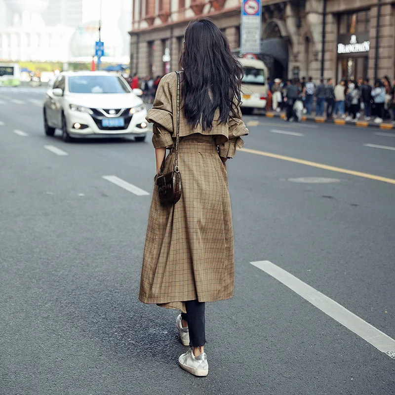 Plaid Trench Coat over-the-Knee Long 2019 Autumn Popular British-Style Fashion Elegant Loose-Fit Slimming Korean-style Coat Wome
Plaid Trench Coat over-the-Knee Long 2019 Autumn Popular British-Style Fashion Elegant Loose-Fit Slimming Korean-style Coat Wome